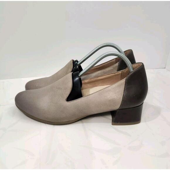 Dansko Preston Block Heel Loafer‎ Shoes Size 11.5-12 EU 42 Slip On Leather Gray - Picture 4 of 10